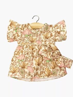 MINIKANE Dress Faustine dress with balloon sleeves in pink Indian cotton gauze